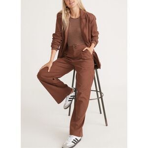 Marine Layer Women's Brown Flora Hemp Pinecone Blazer Jacket Size Large NWOT